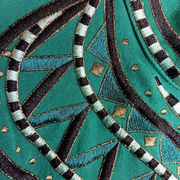 Bob Mackie Vintage Wearable Art Zippered Jacket Front Slit Pockets Size 1X - Picture 8 of 9